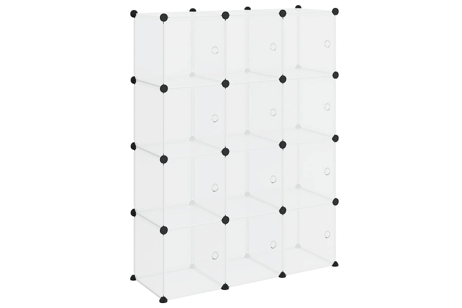 Vidaxl 340555 Storage Cube Organiser With 12 Cubes And Doors Transparent Pp