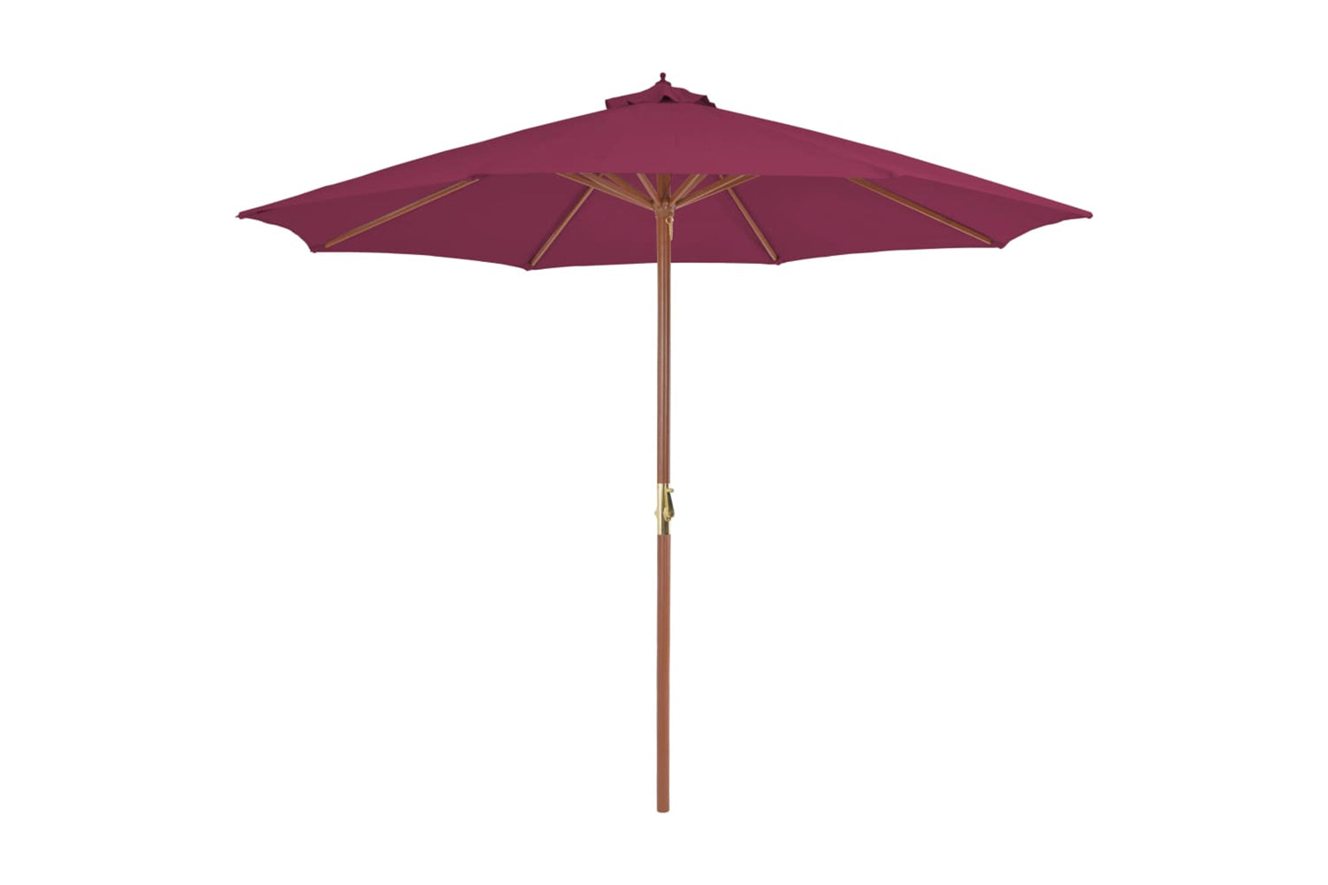 vidaXL 44497 Outdoor Parasol With Wooden Pole 300cm Bordeaux Red