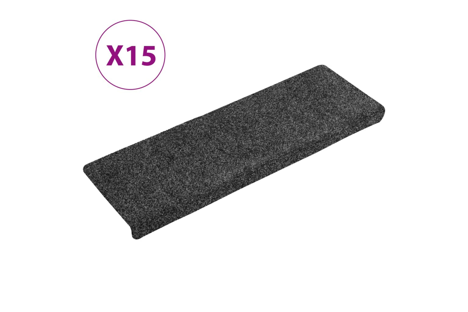 vidaXL Stair Mats 15 Pcs Needle Punch 65x21x4cm Grey