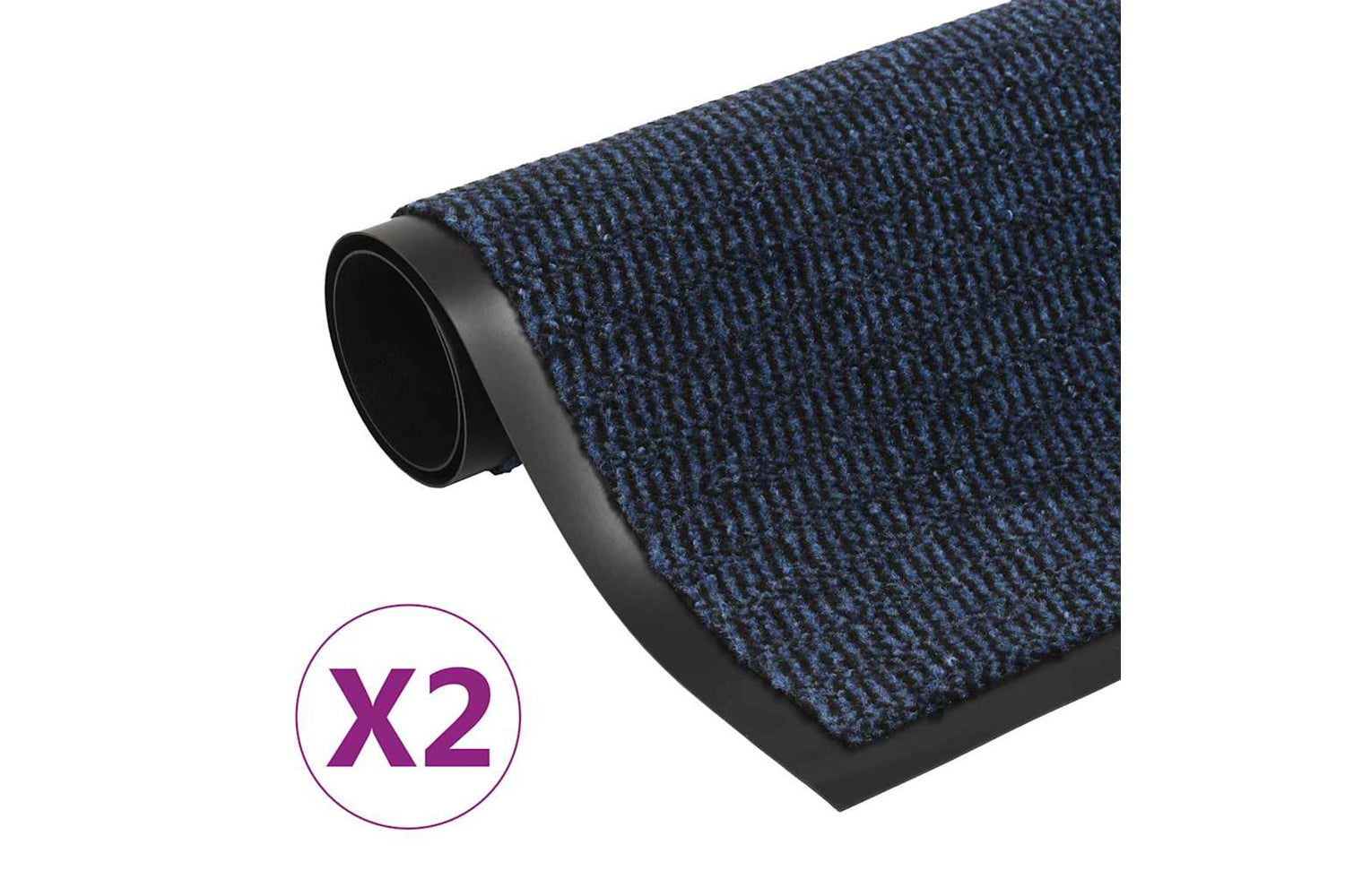 vidaXL 3051608 Dust Control Mats 2 Pcs Rectangular Tufted 60x90cm Blue