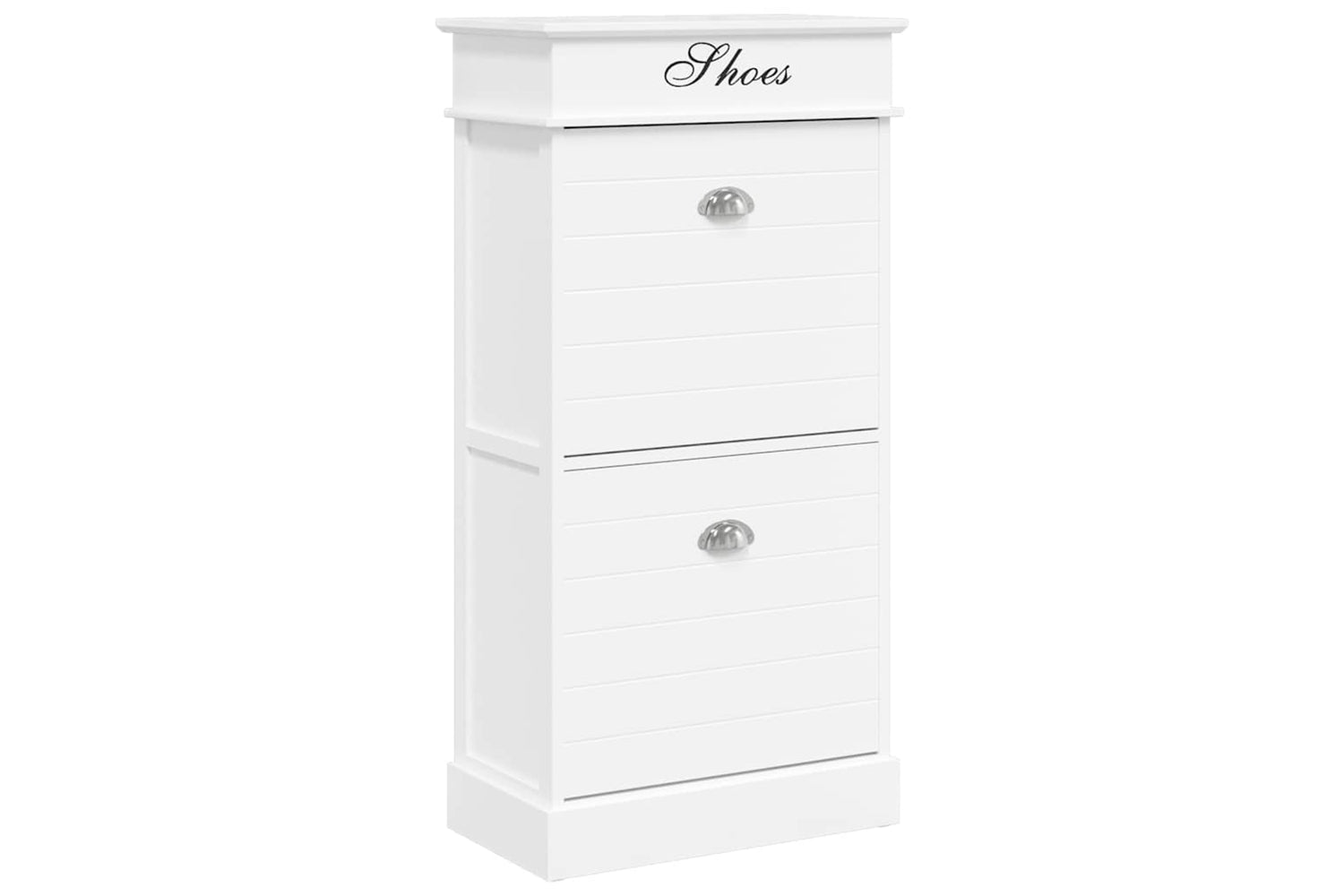 vidaXL 284089 Shoe Cabinet White 50x28x98cm Paulownia Wood
