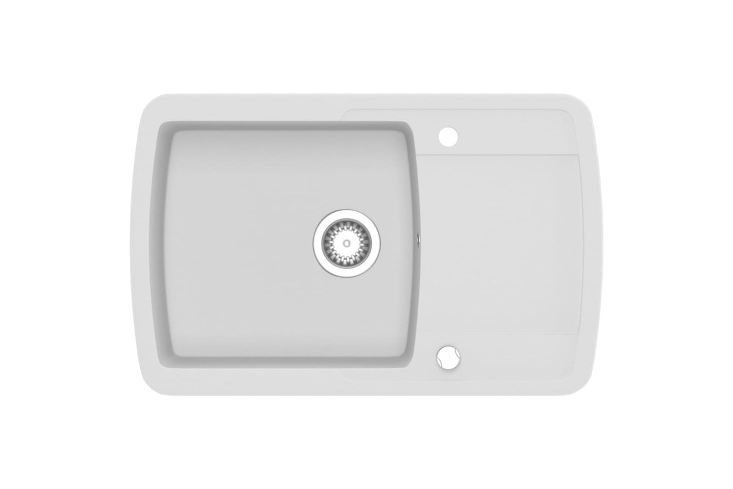 Vidaxl Granite Kitchen Sink Single Basin White