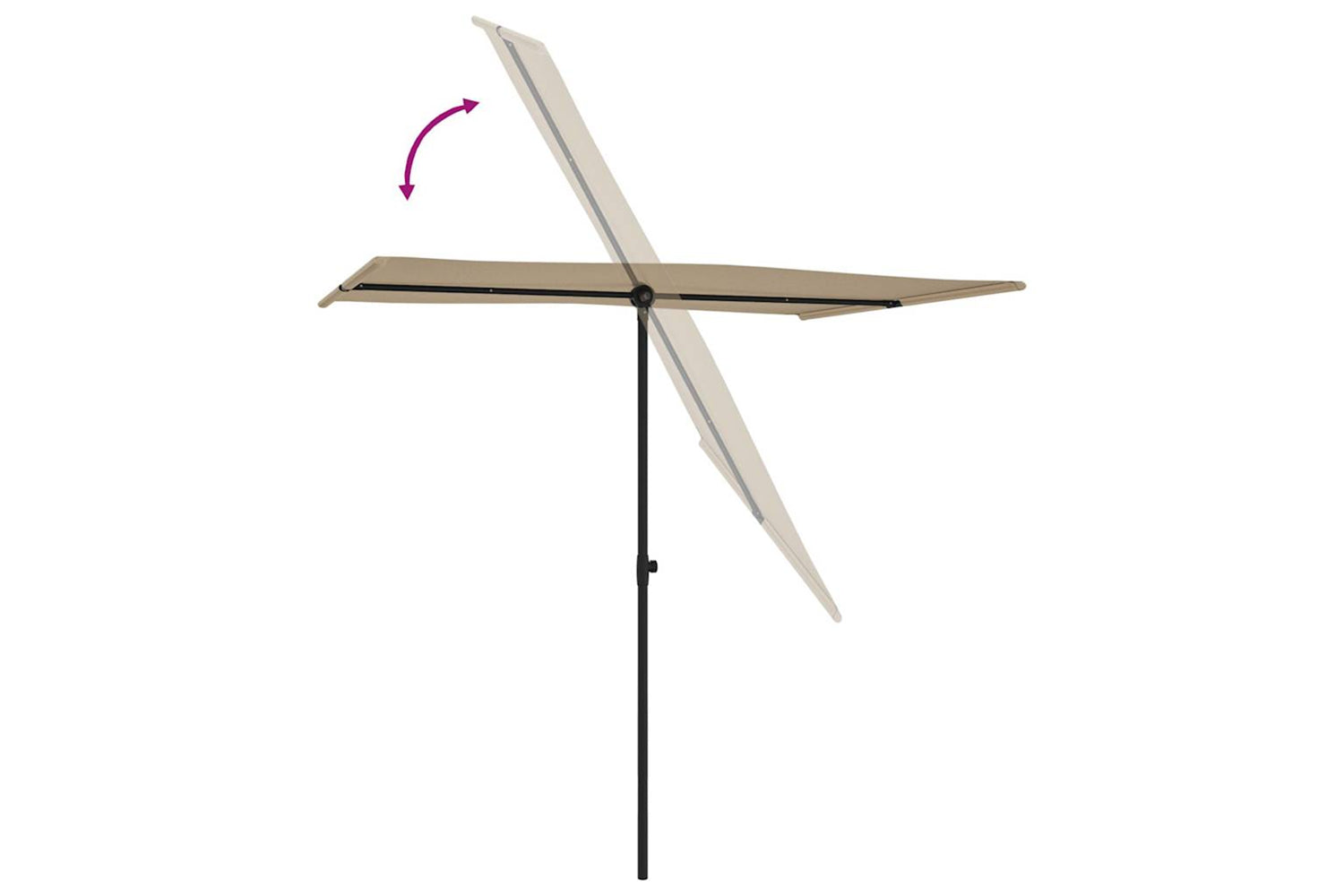 Vidaxl 47339 Outdoor Parasol With Aluminium Pole 2x1.5 M Taupe-5
