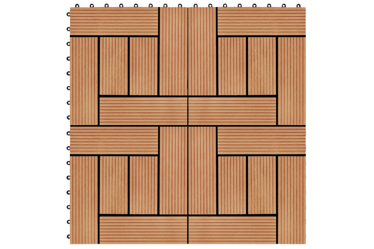vidaXL 277804 22 Pcs Decking Tiles 30x30cm 2 Sqm Wpc Teak C-2
