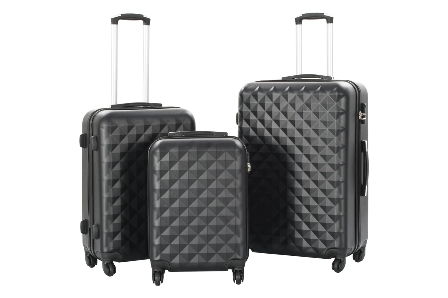 Vidaxl 91886 Hardcase Trolley Set 3 Pcs Black Abs-2