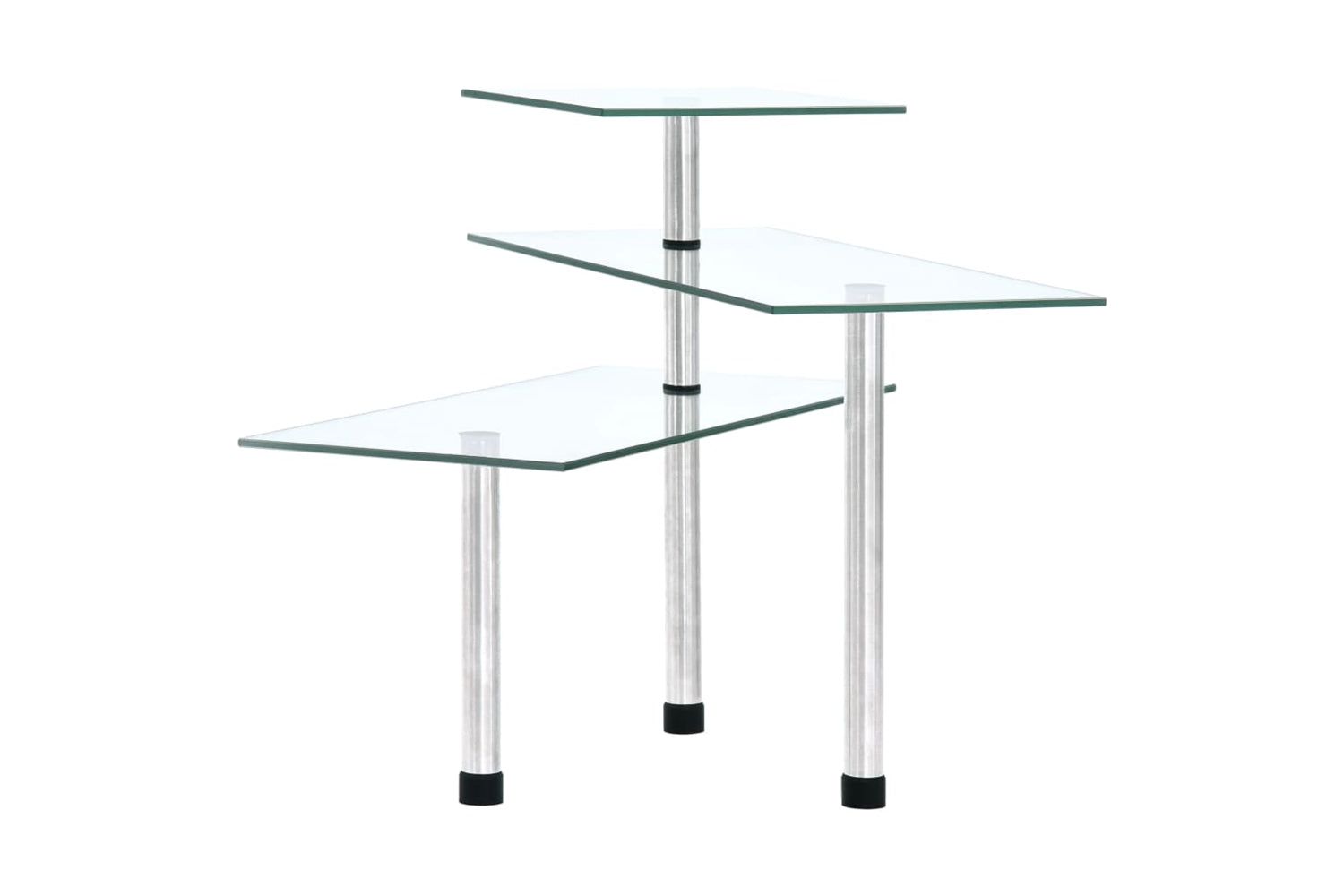 Vidaxl 249502 3-tier Corner Kitchen Shelf Tempered Glass-4