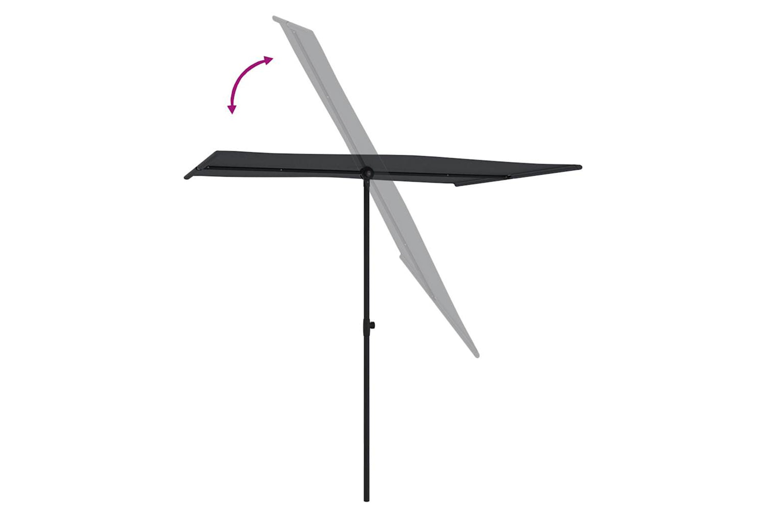 Vidaxl 47342 Outdoor Parasol With Aluminium Pole 2x1.5 M Black-5