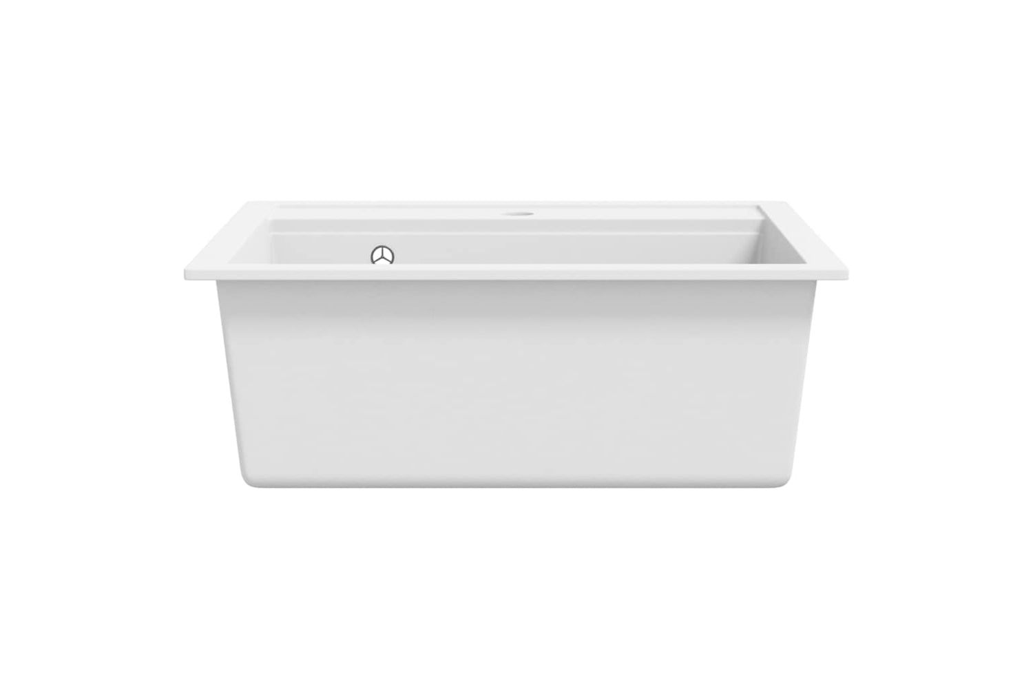 Vidaxl 144863 Granite Kitchen Sink Single Basin White-3