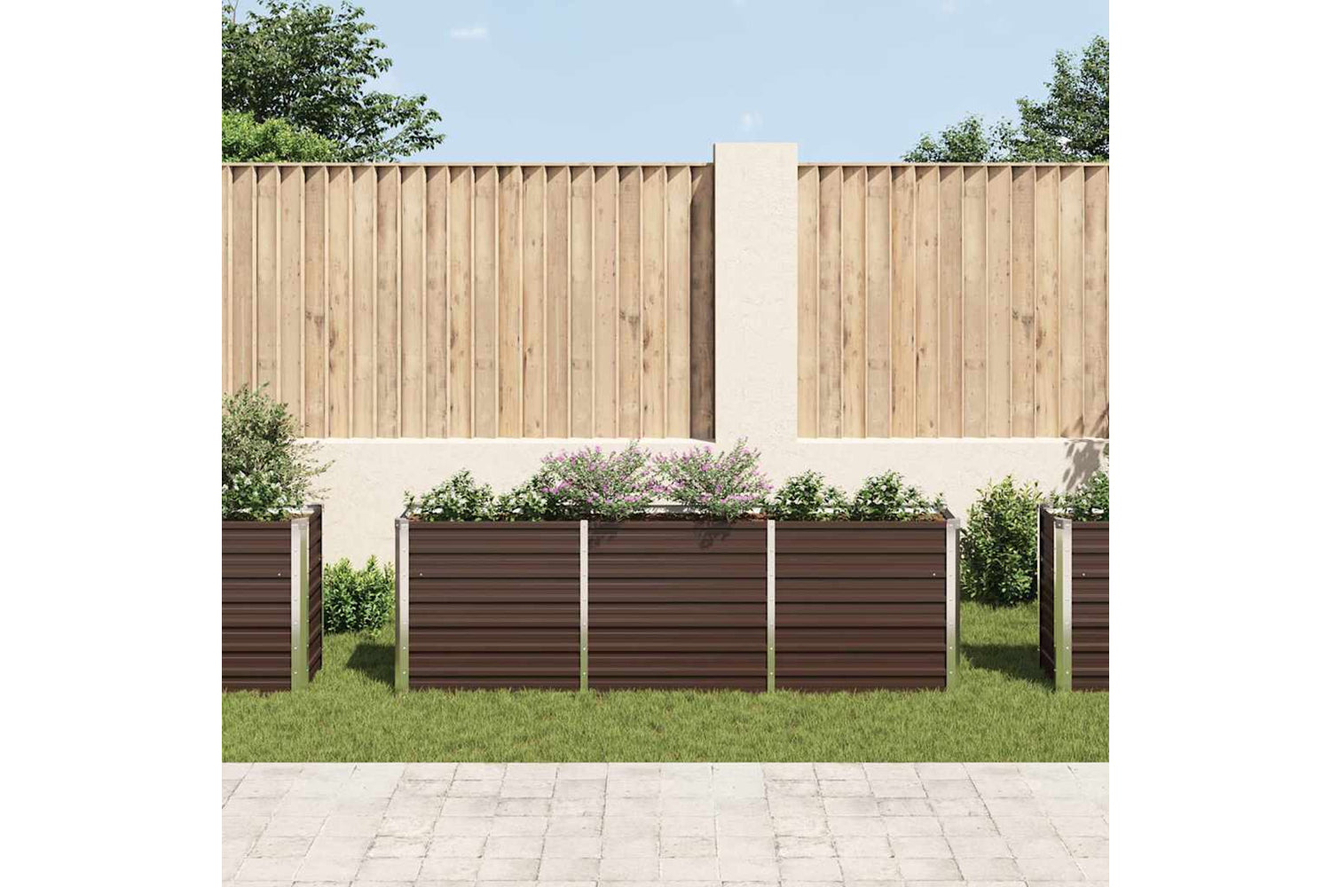 vidaXL 47042 Garden Raised Bed Galvanised Steel 240x40x77cm Brown-2