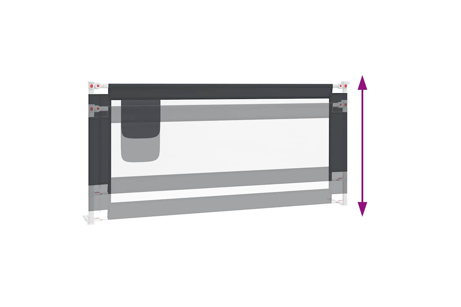Vidaxl Toddler Safety Bed Rail Dark Grey 200x25 Cm Fabric-4