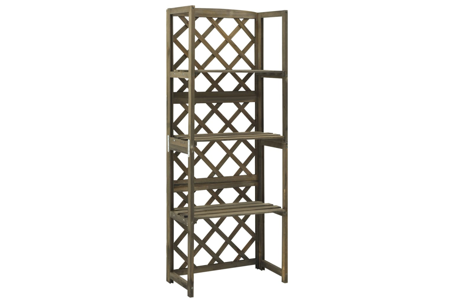 vidaXL 316410 Trellis With Shelves Grey 55x30x140cm Solid Fir Wood