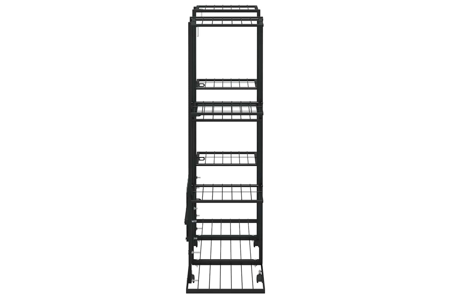 vidaXL 343121 Flower Stand With Wheels 94.5x24.5x91.5cm Black Iron-5