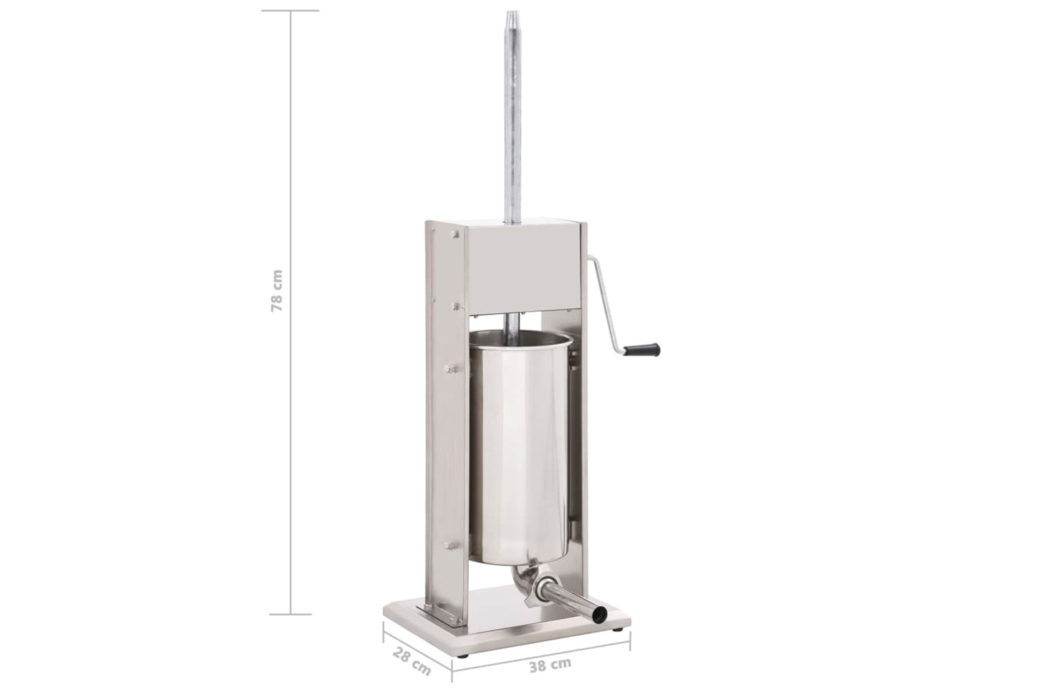 Vidaxl 50965 Manual Sausage Stuffer Silver 15 L Stainless Steel-8