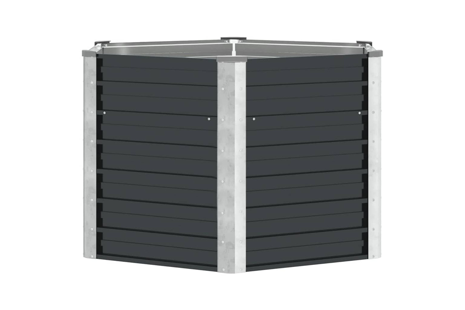 Vidaxl Garden Raised Bed Anthracite 129x129x77 Cm Galvanised Steel-4