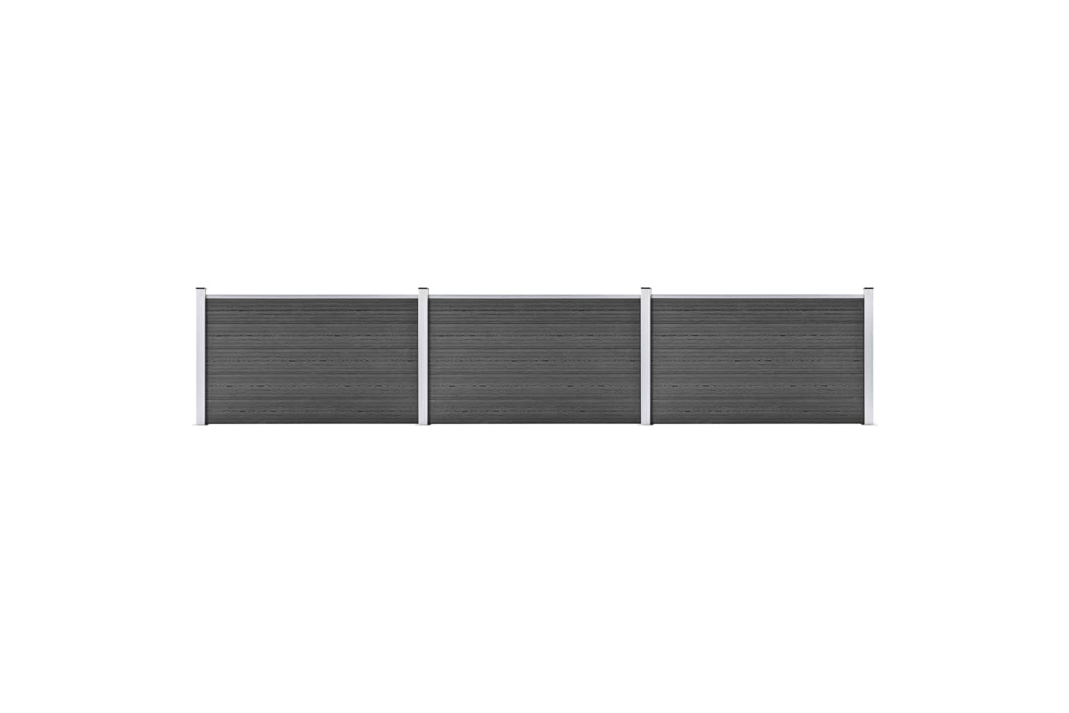 vidaXL Fence Panel Set Wpc 526x105cm Black