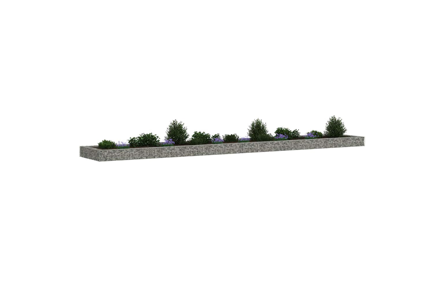 vidaXL 151316 Gabion Raised Bed Galvanised Steel 600x100x20cm-4
