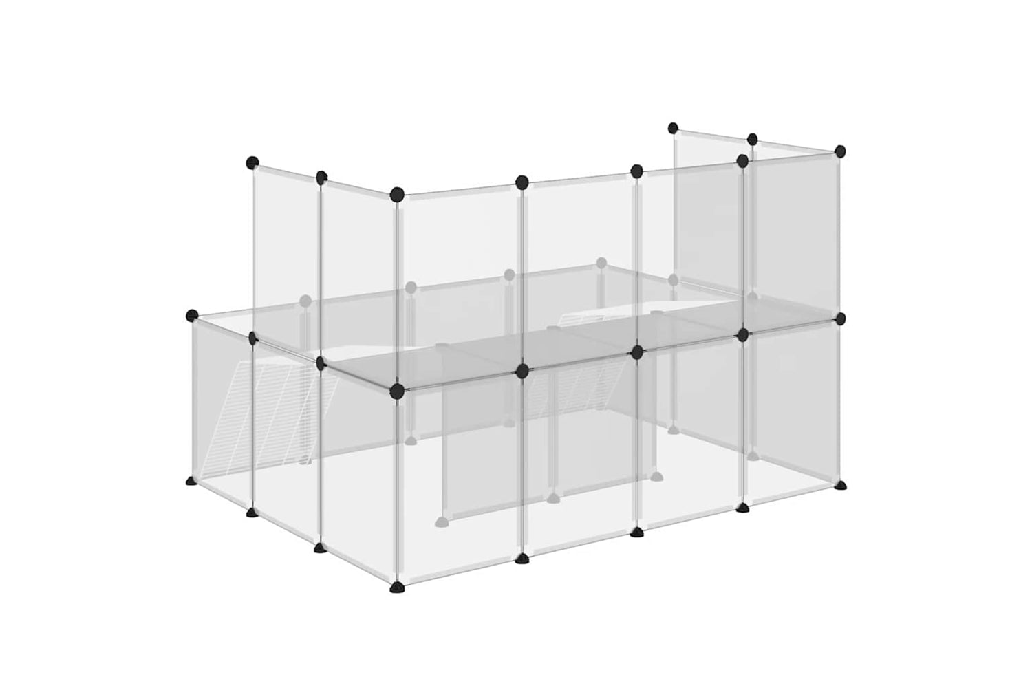 vidaXL 340570 Small Animal Cage Transparent 143x107x93cm Pp And Steel-4