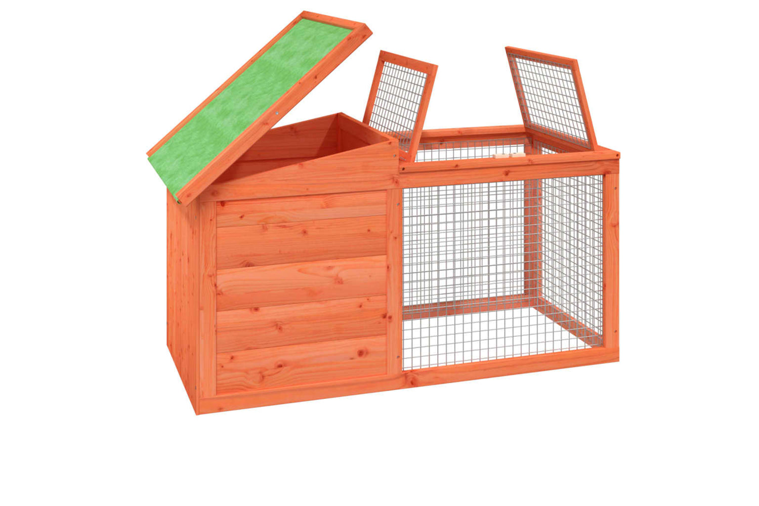 vidaXL 172289 Rabbit Hutch Brown 100.5x54x55cm Solid Wood Pine-3