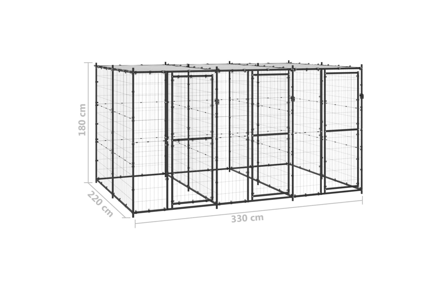 Vidaxl 3082250 Outdoor Dog Kennel Steel With Roof 7.26 M2-6