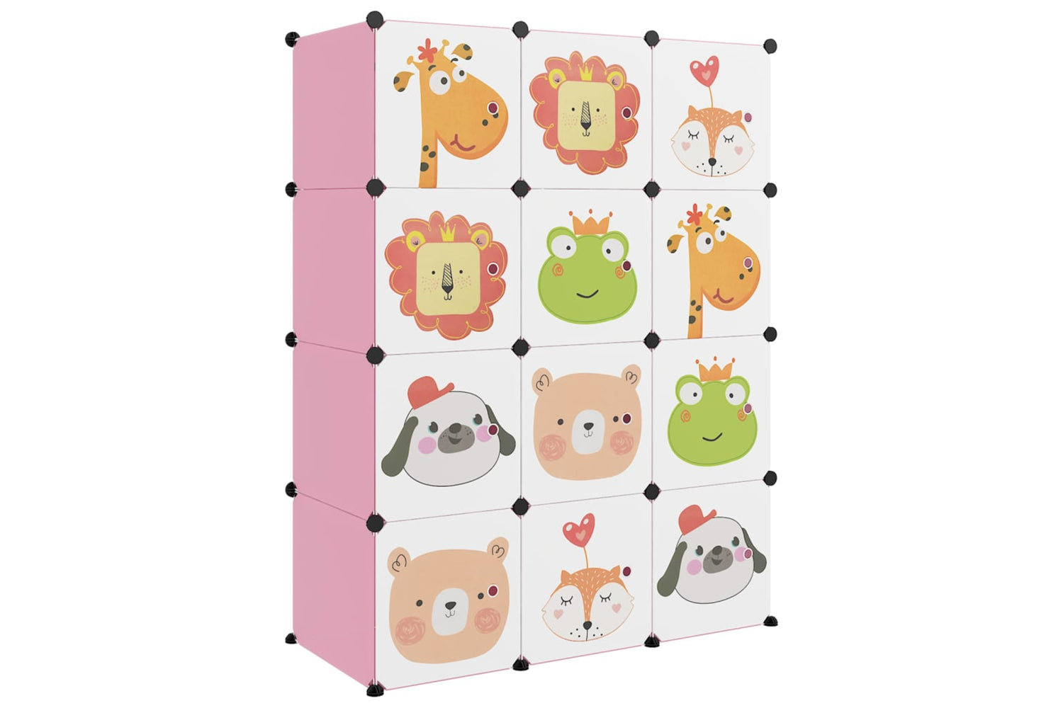 Vidaxl 340581 Cube Storage Cabinet For Kids With 12 Cubes Pink Pp