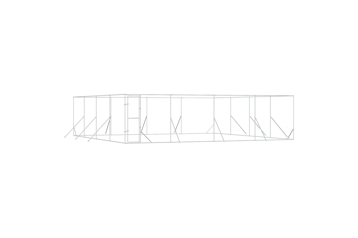 Vidaxl 3190464 Outdoor Dog Kennel Silver 8x8x2 M Galvanised Steel