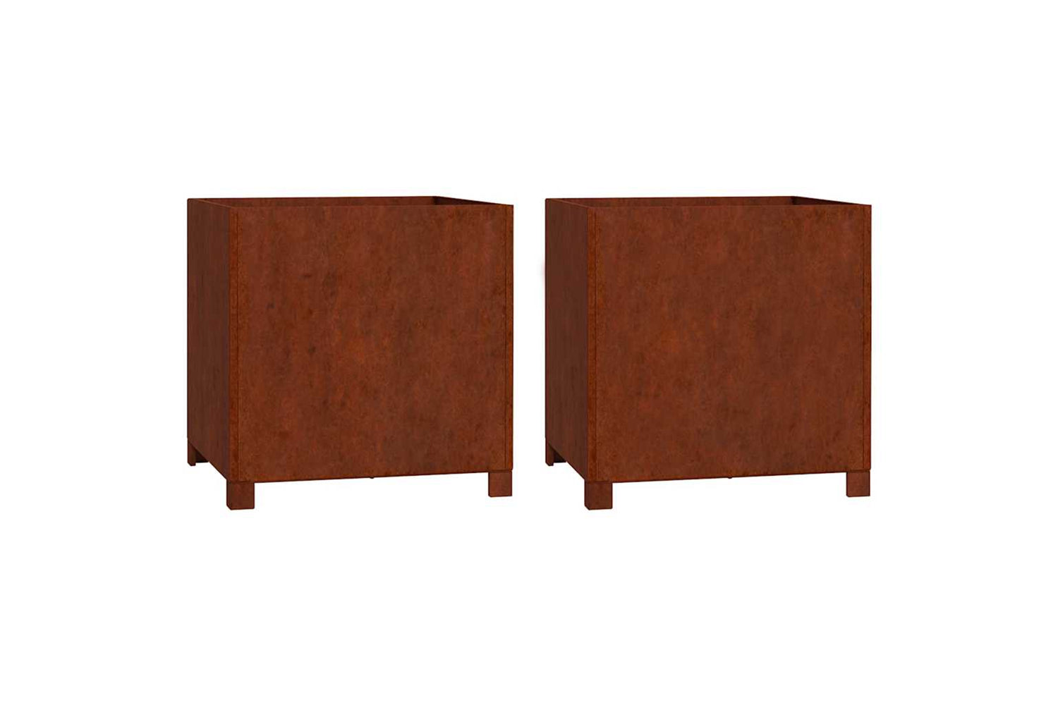 vidaXL 823683 Planters With Legs 2 Pcs Rusty 49x47x50cm Corten Steel