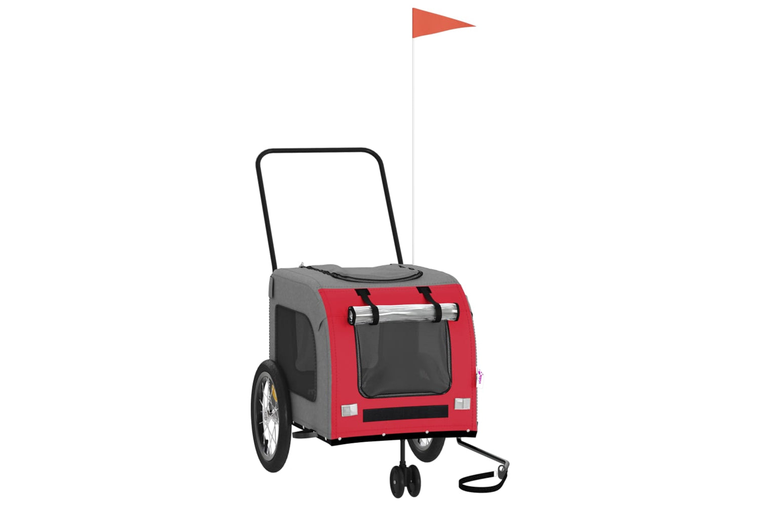 Vidaxl 93852 Pet Bike Trailer Red And Grey Oxford Fabric And Iron