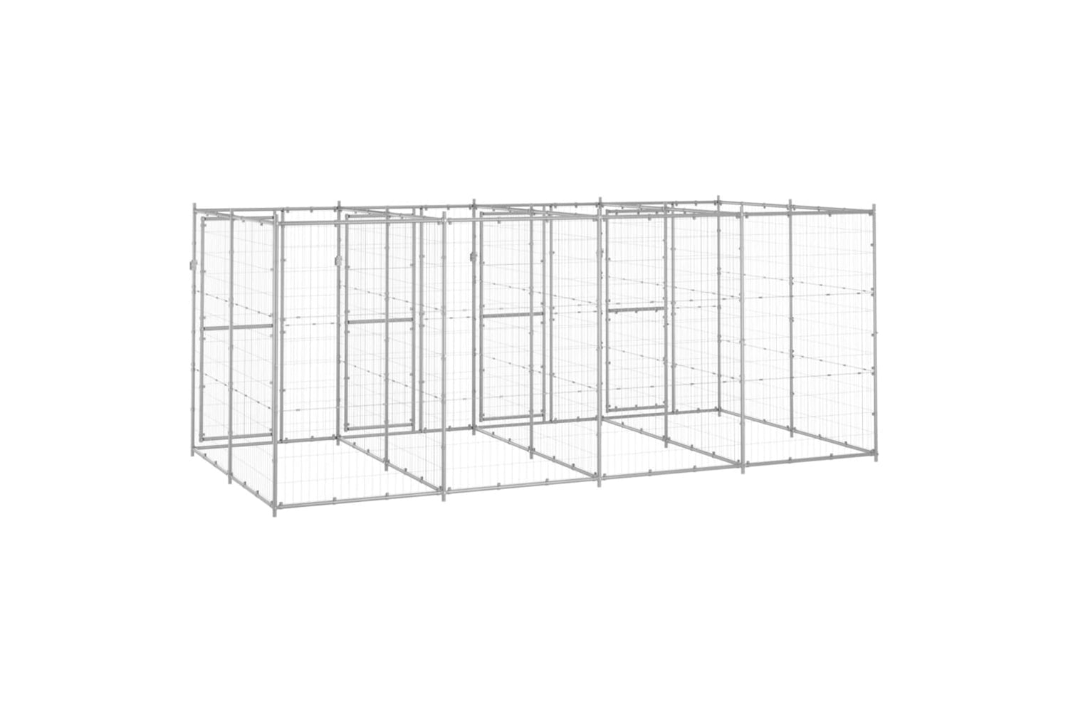 Vidaxl 3082284 Outdoor Dog Kennel Galvanised Steel 9.68 M2-4