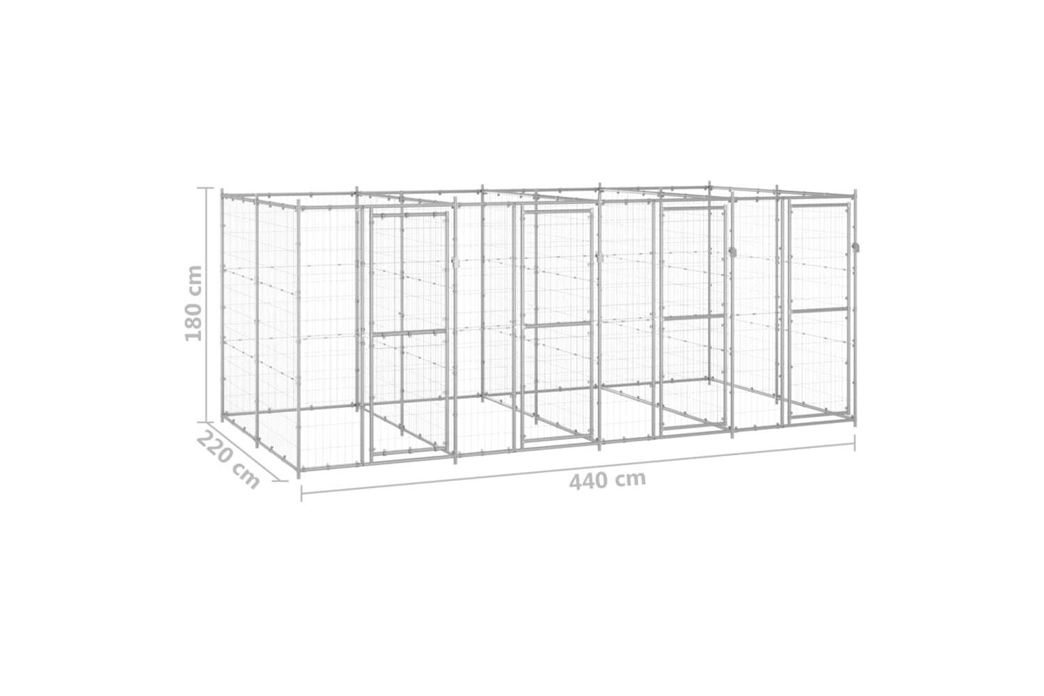 Vidaxl 3082284 Outdoor Dog Kennel Galvanised Steel 9.68 M2-6