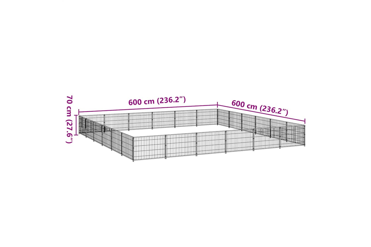 Vidaxl 3082174 Dog Kennel Silver 36 M2 Steel-6