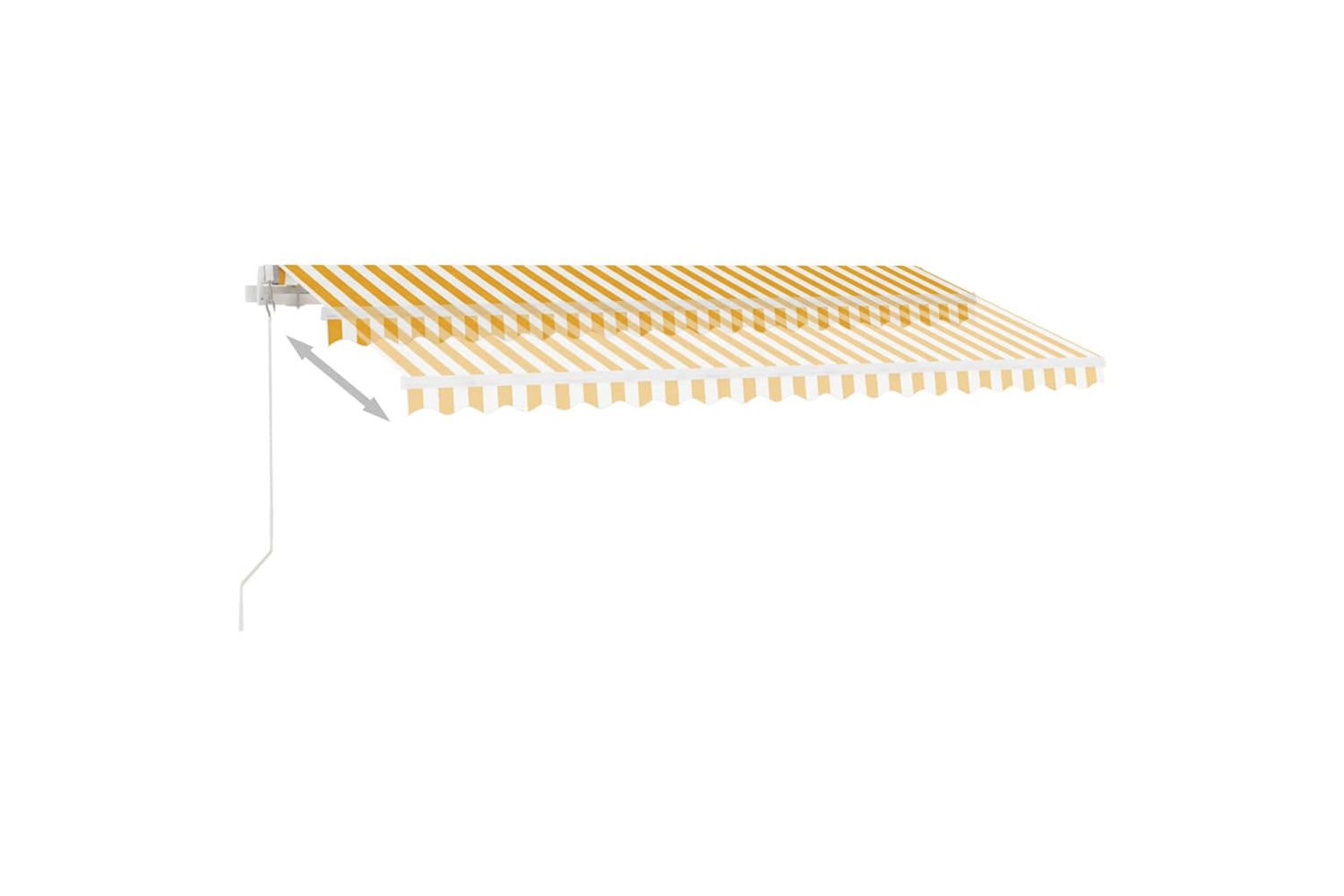 vidaXL 3069618 Freestanding Manual Retractable Awning 400x350cm Yellow/white-5