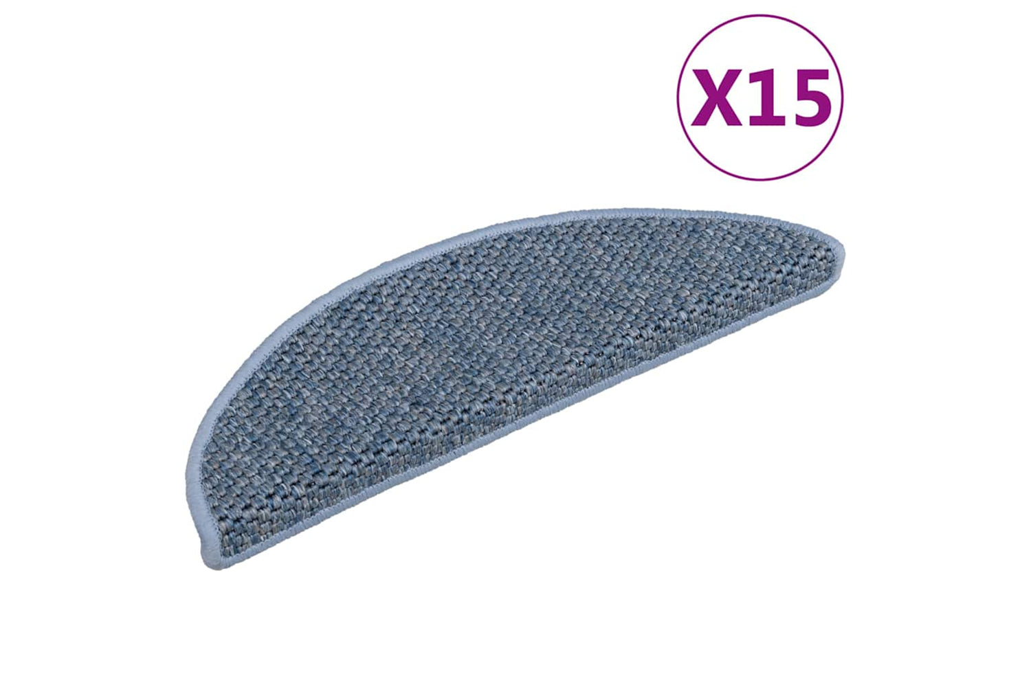 vidaXL 326862 Stair Mats Self-adhesive Sisal-look 15 Pcs 56x17x3cm Blue