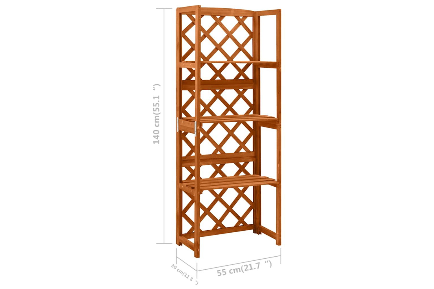 vidaXL 316409 Trellis With Shelves 55x30x140cm Solid Fir Wood-6