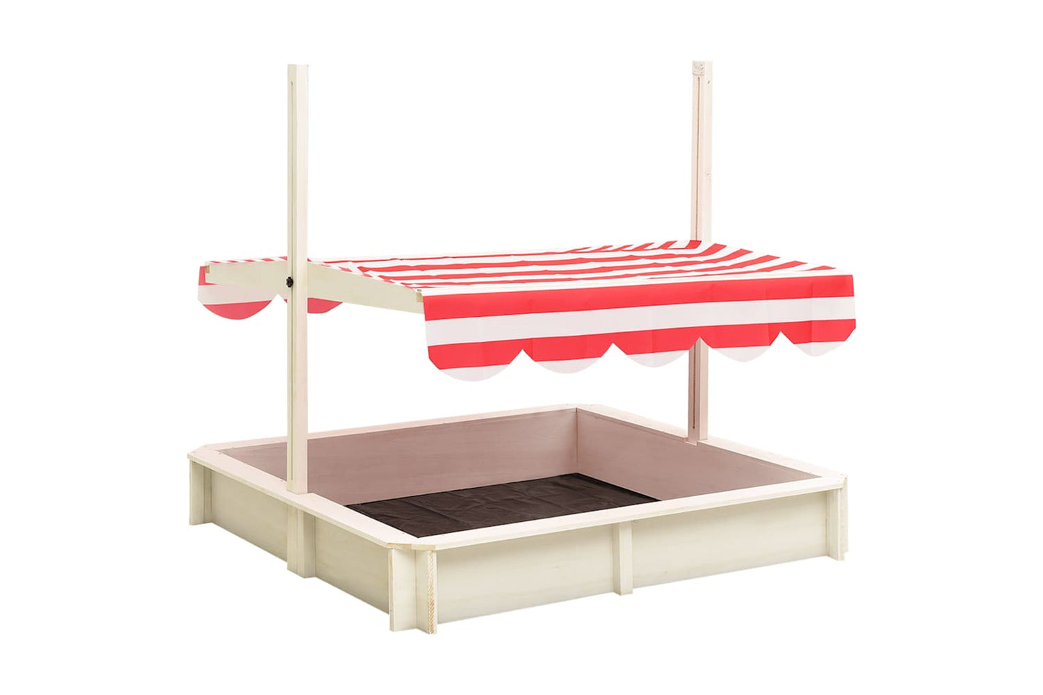 Vidaxl Sandbox With Adjustable Roof Fir Wood White And Red Uv50-4