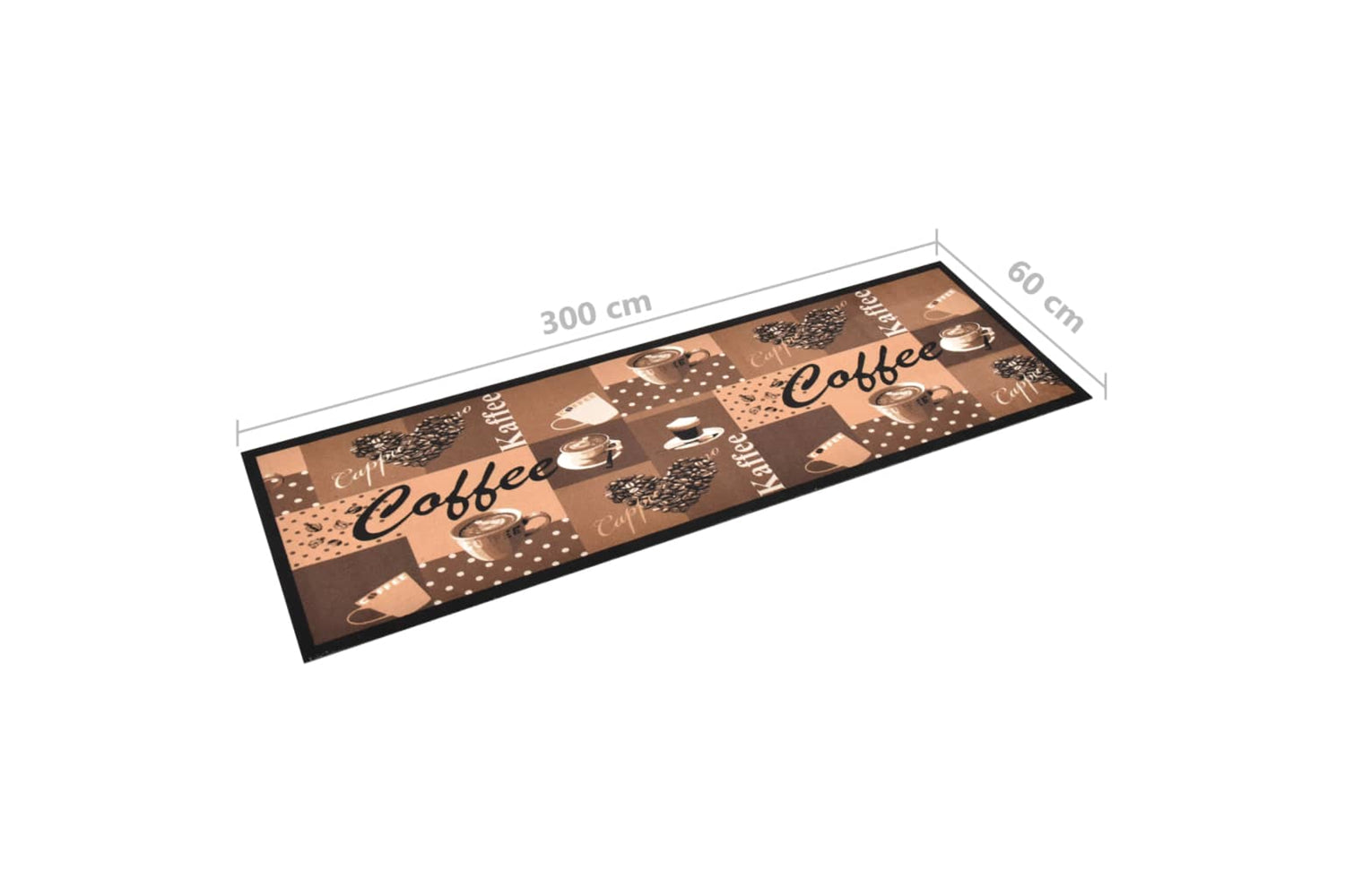 vidaXL 315972 Kitchen Carpet Washable Coffee Brown 60x300cm-5