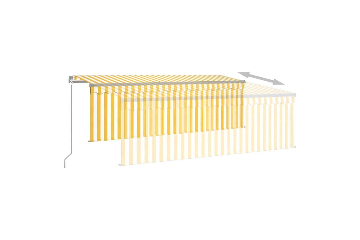 Vidaxl Manual Retractable Awning With Blind 4x3m Yellow&white-3