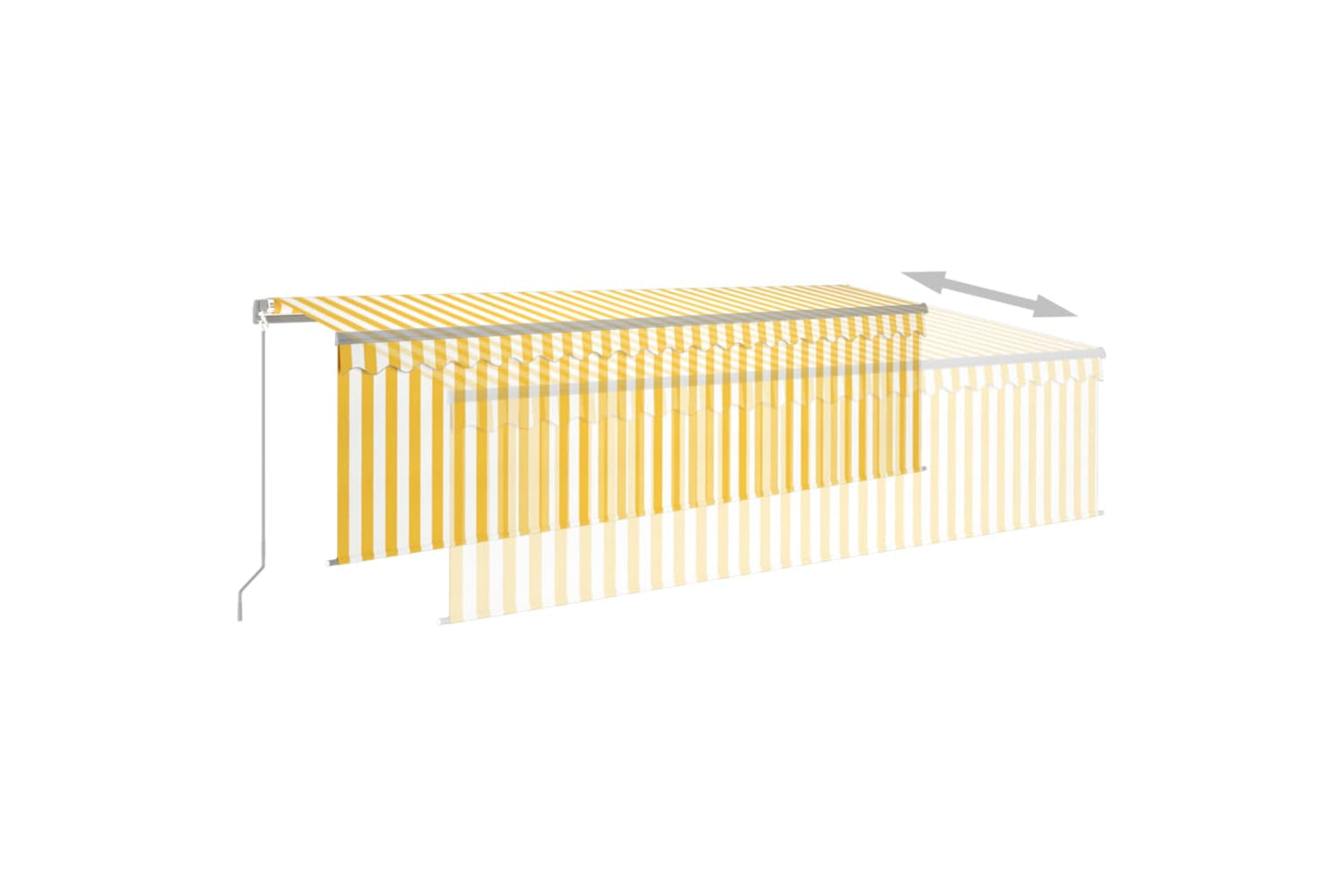 Vidaxl 3069458 Manual Retractable Awning With Blind 5x3m Yellow&white-3