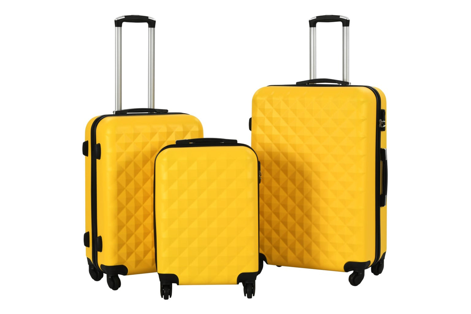 Vidaxl 91890 Hardcase Trolley Set 3 Pcs Yellow Abs-2