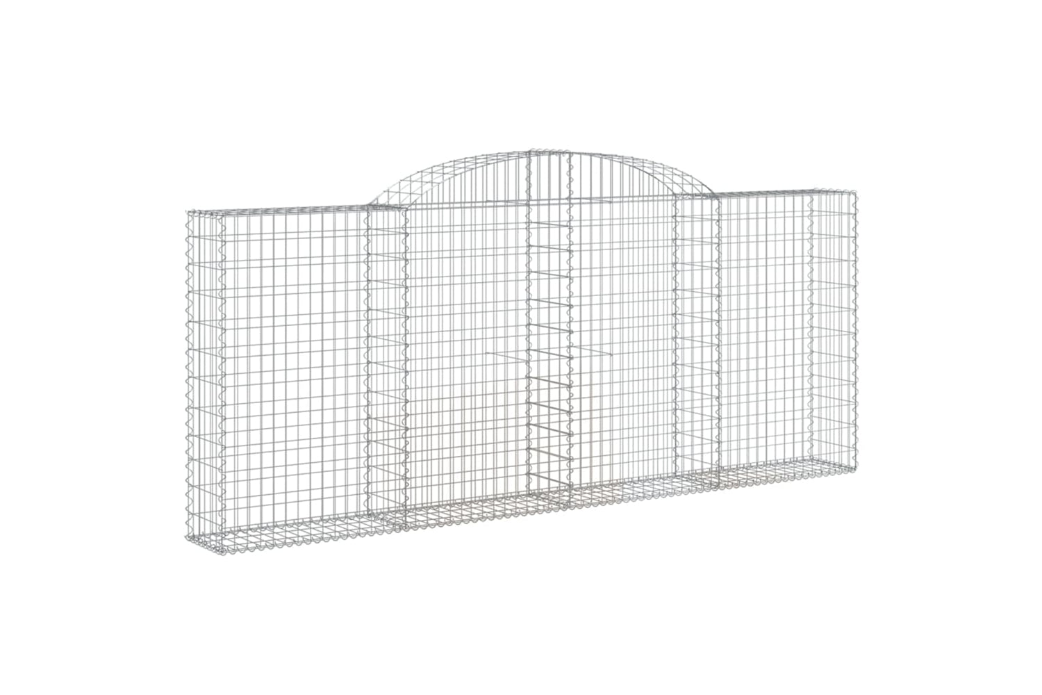 vidaXL 153506 Arched Gabion Basket 300x30x120/140cm Galvanised Iron