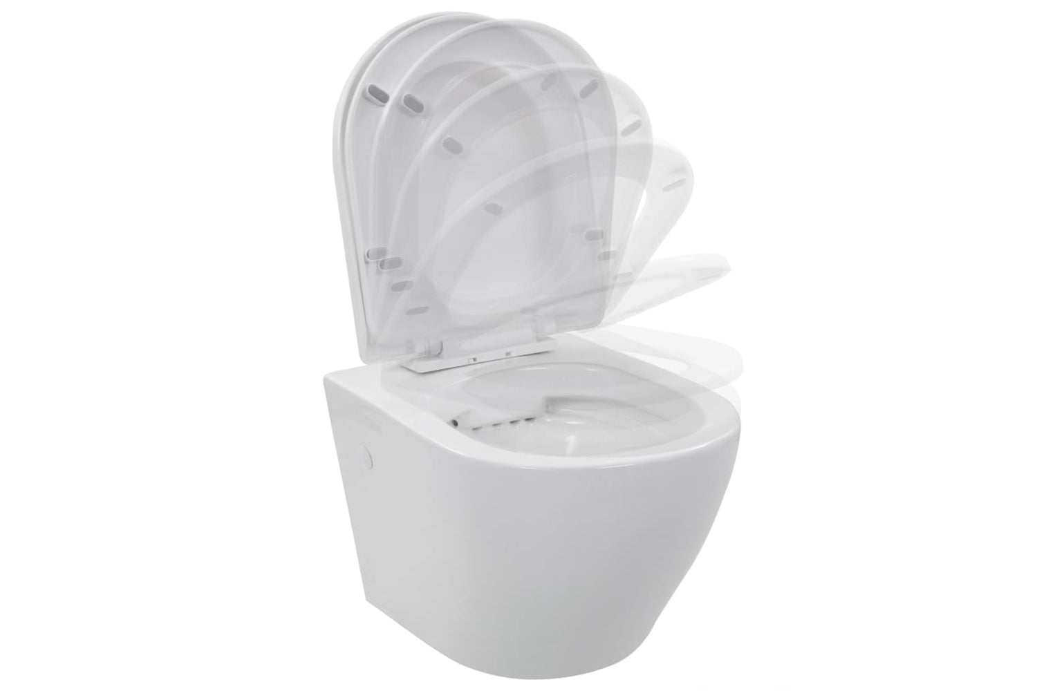 Vidaxl 145237 Wall Hung Rimless Toilet Ceramic White-5