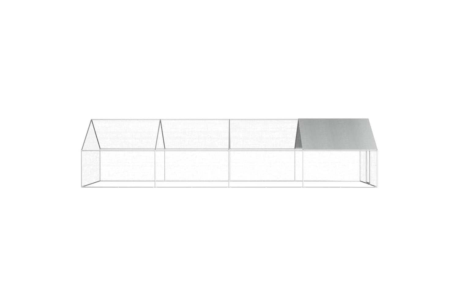 Vidaxl Outdoor Chicken Cage 2.75x8x1.92 M Galvanised Steel-3