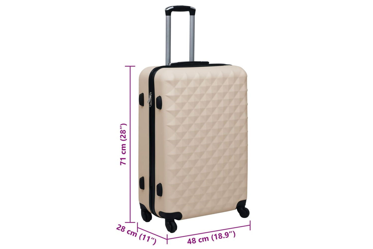 Vidaxl 92426 Hardcase Trolley Gold Abs-6