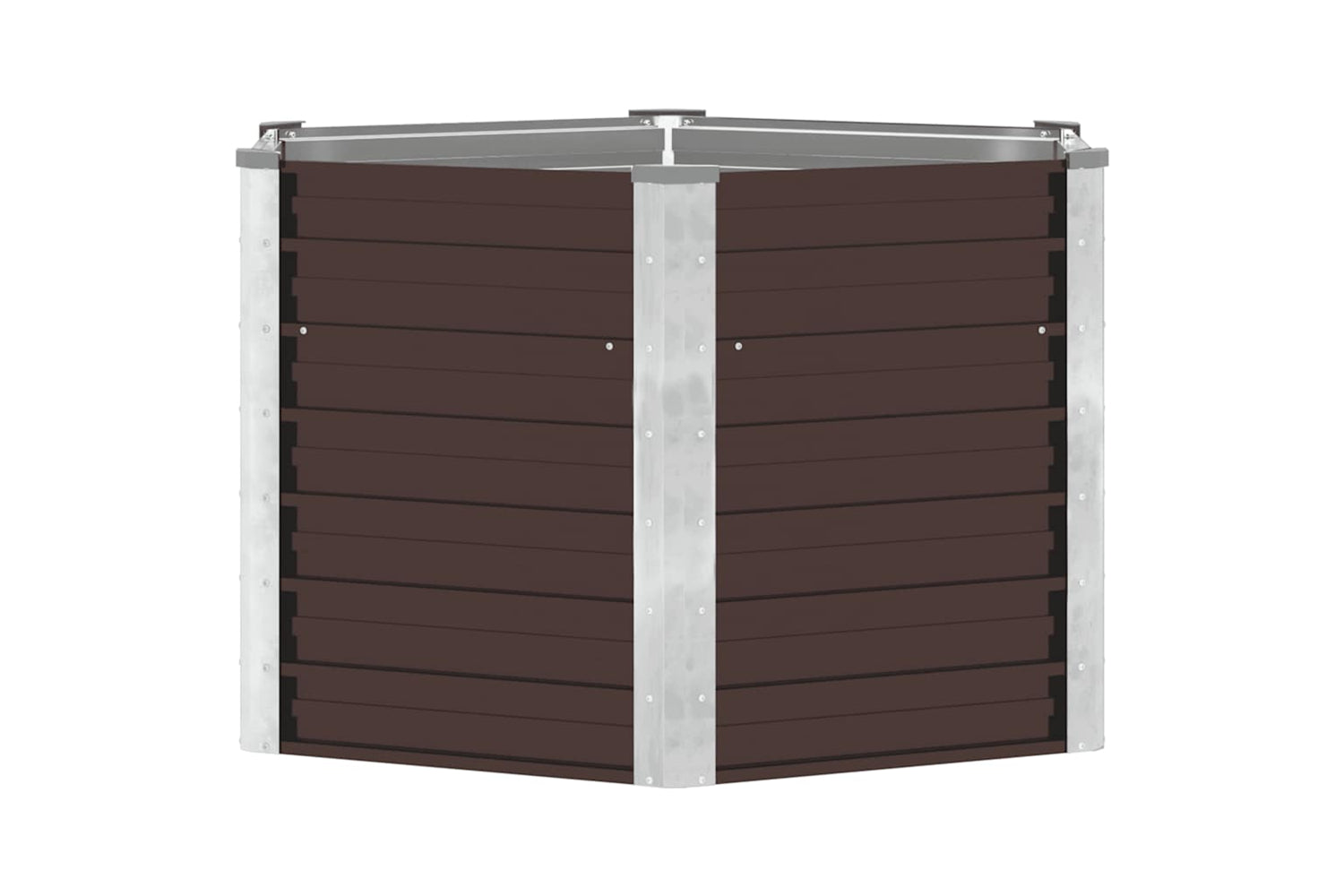 Vidaxl Garden Raised Bed Brown 129x129x77 Cm Galvanised Steel-3