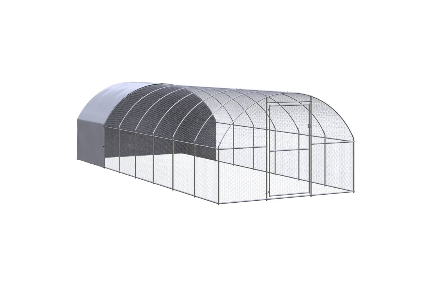 Vidaxl 3095475 Outdoor Chicken Coop 3x8x2 M Galvanised Steel