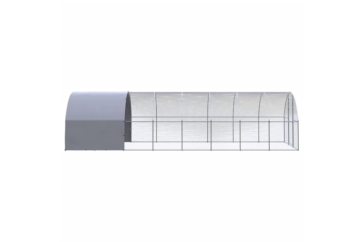 Vidaxl 3095475 Outdoor Chicken Coop 3x8x2 M Galvanised Steel-4
