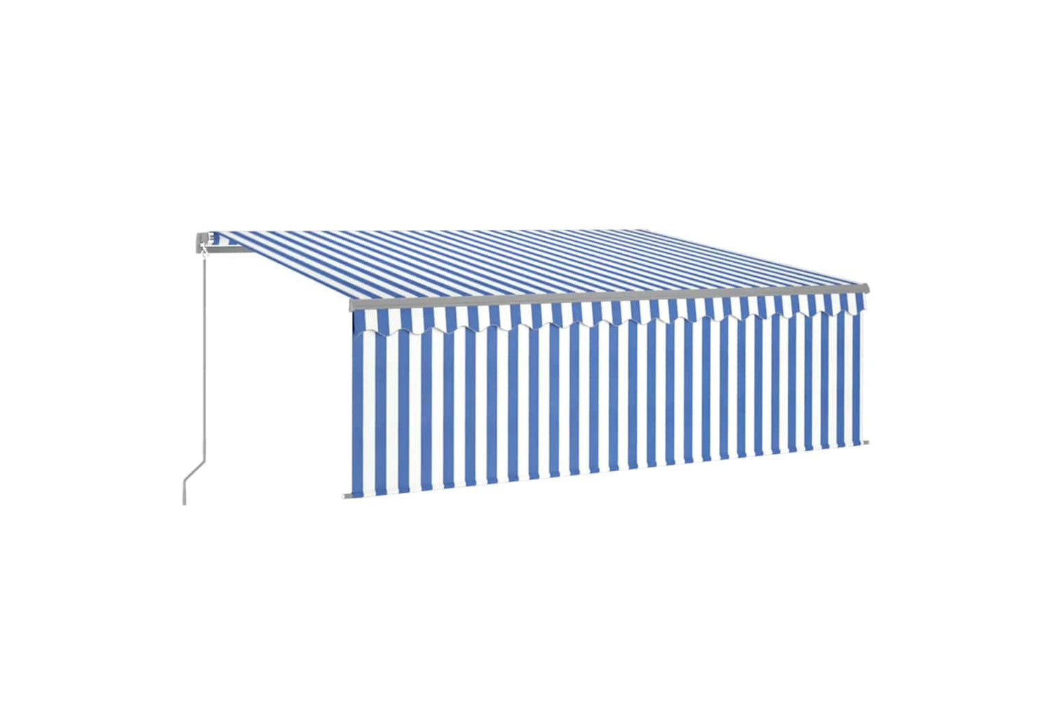 Vidaxl Manual Retractable Awning With Blind&led 4.5x3m Blue&white