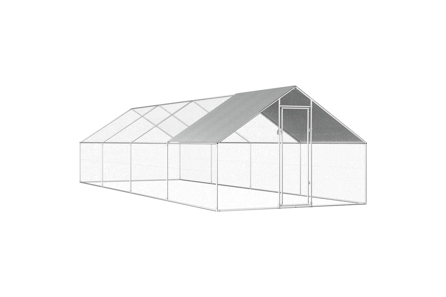Vidaxl Outdoor Chicken Cage 2.75x8x1.92 M Galvanised Steel