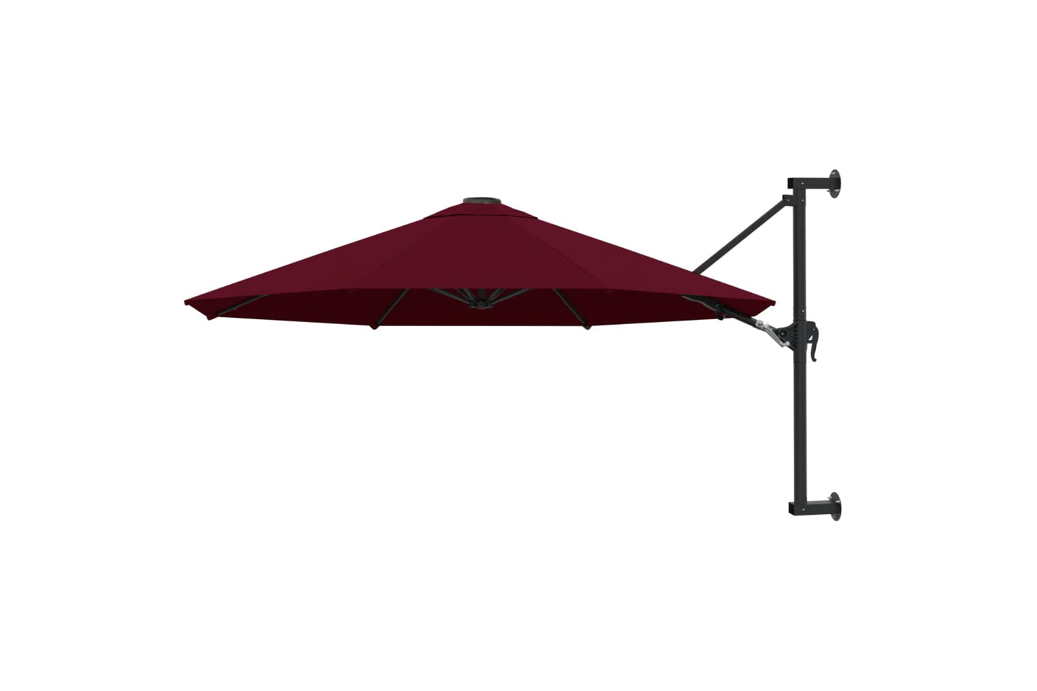 vidaXL Wall-mounted Parasol With Metal Pole 300cm Burgundy
