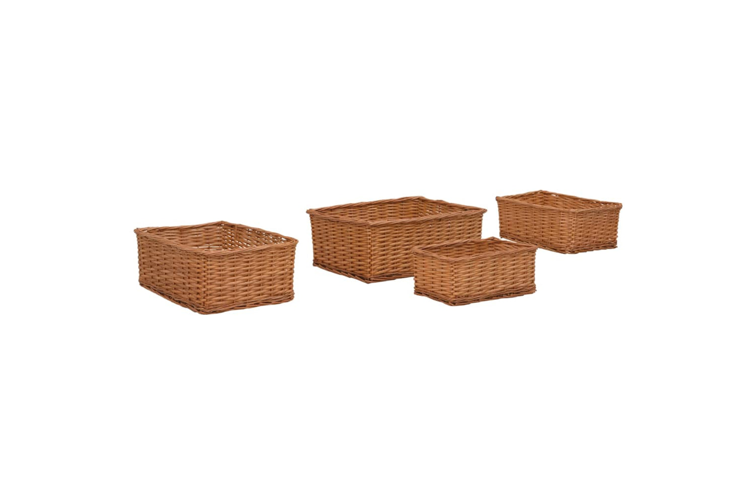 Vidaxl 286981 4 Piece Nesting Basket Set Brown Willow