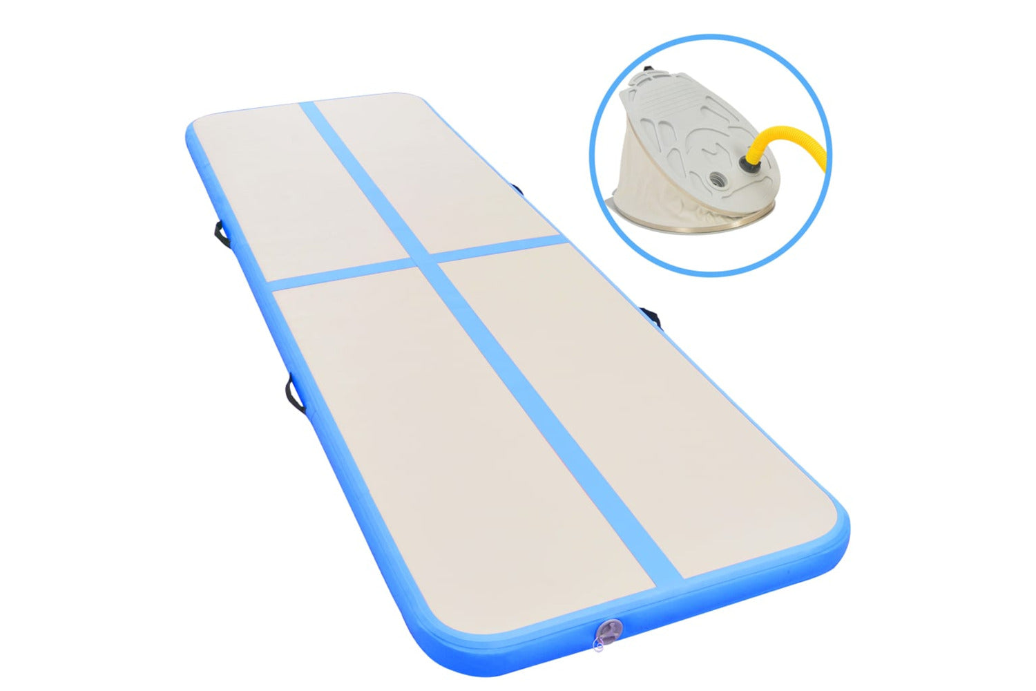 vidaXL 91928 Inflatable Gymnastics Mat With Pump 800x100x10cm Pvc Blue-2